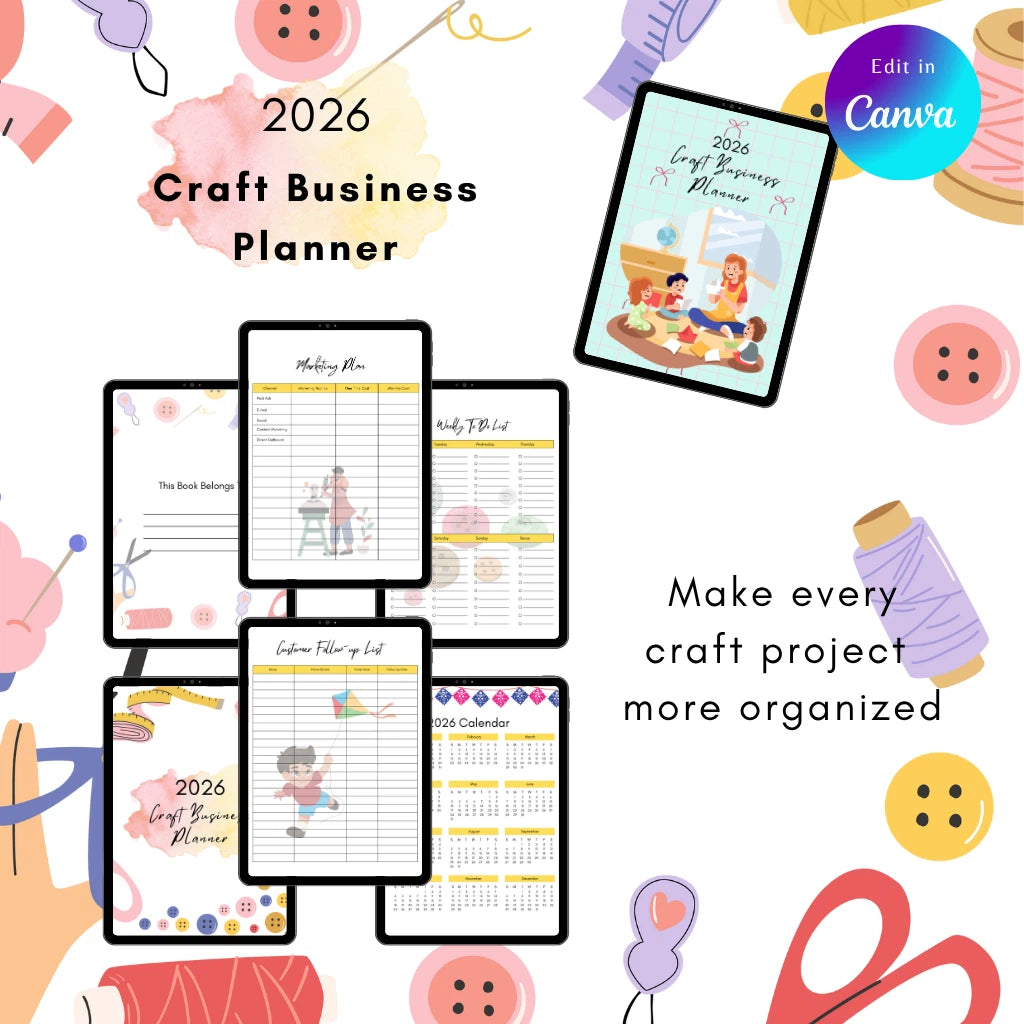 2026 Craft Seller Organizer Canva Template