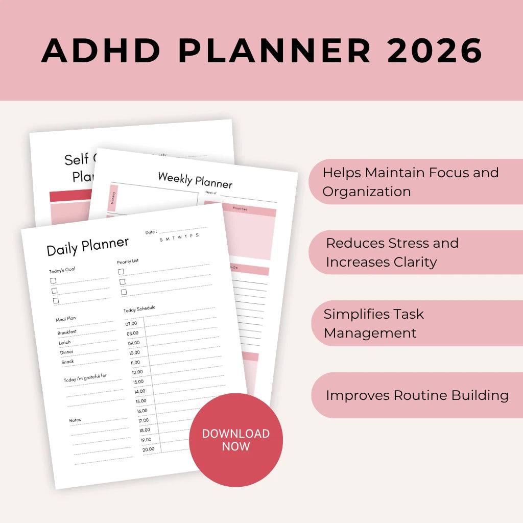 2026 Focus & Routine Digital ADHD Planner