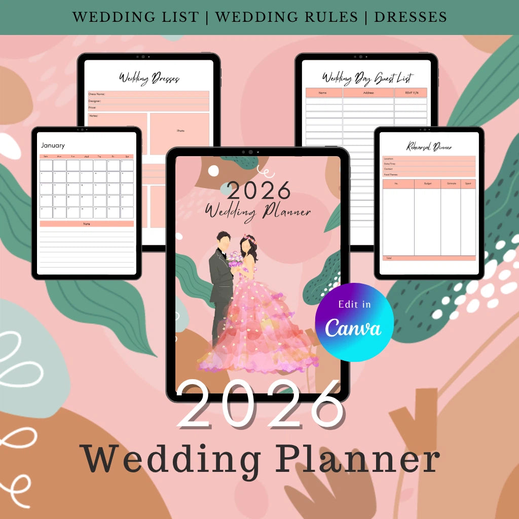 2026 Wedding Checklist & Dress Tracker