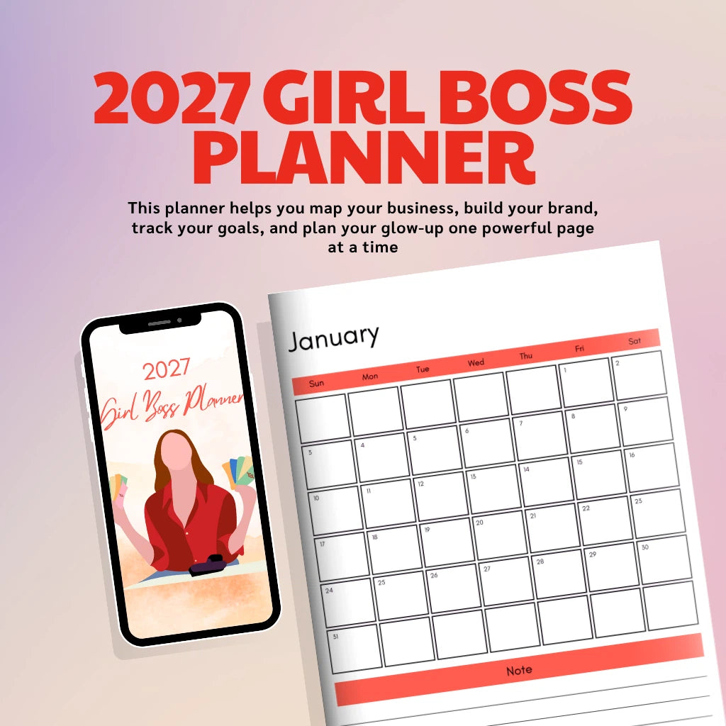 2027 Canva Editable Girl Boss Calendar