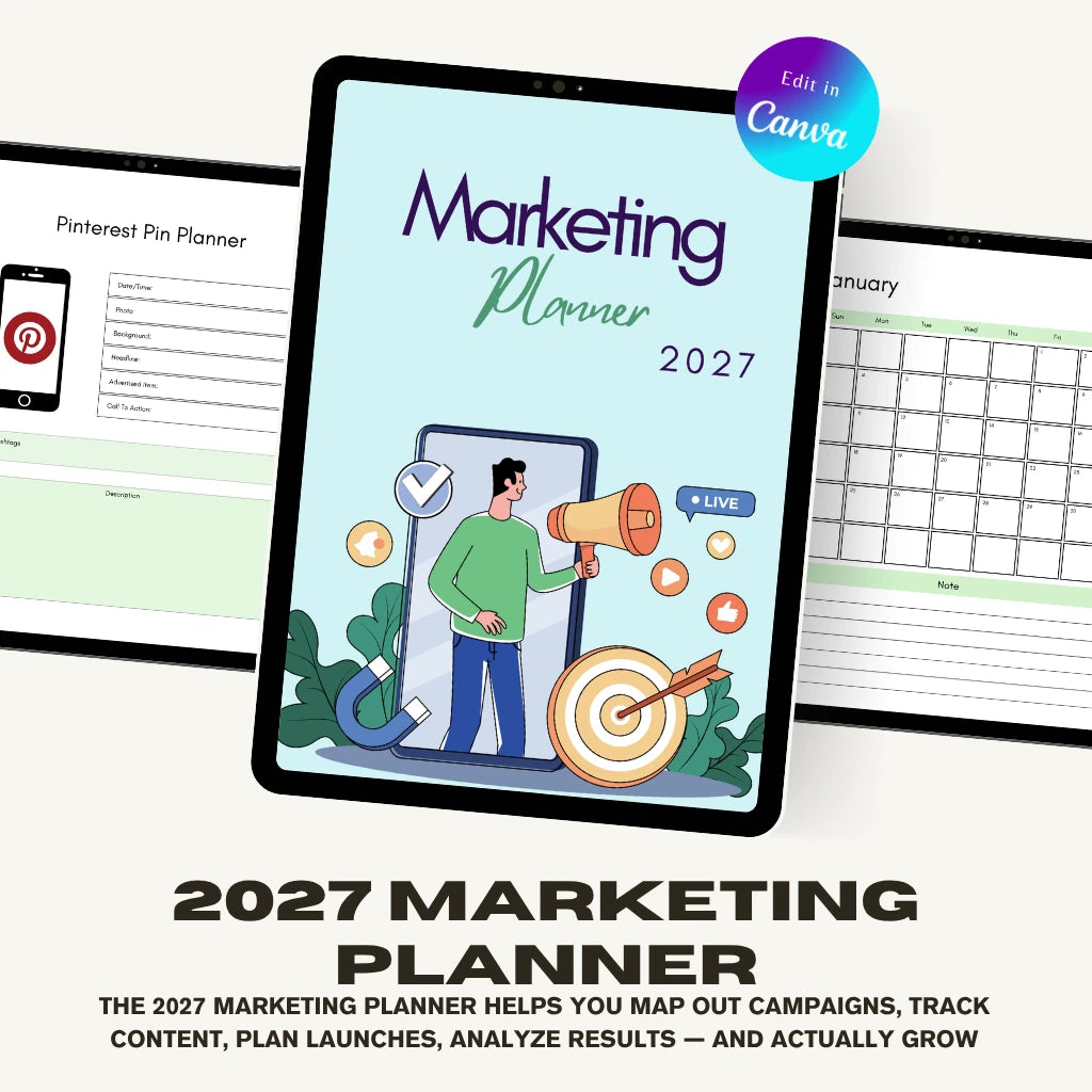 2027 Editable Canva Marketing Campaign Planner