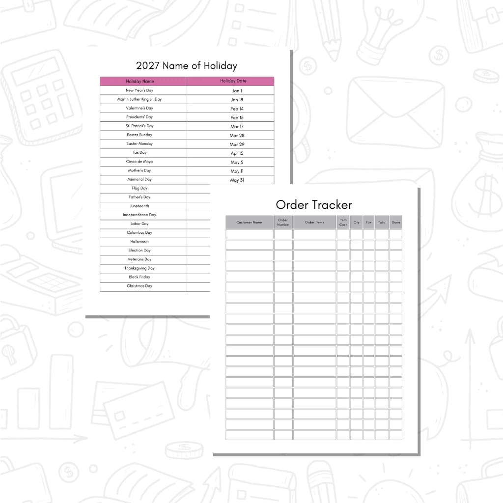 2027 Weekly & Quarterly Business Budget