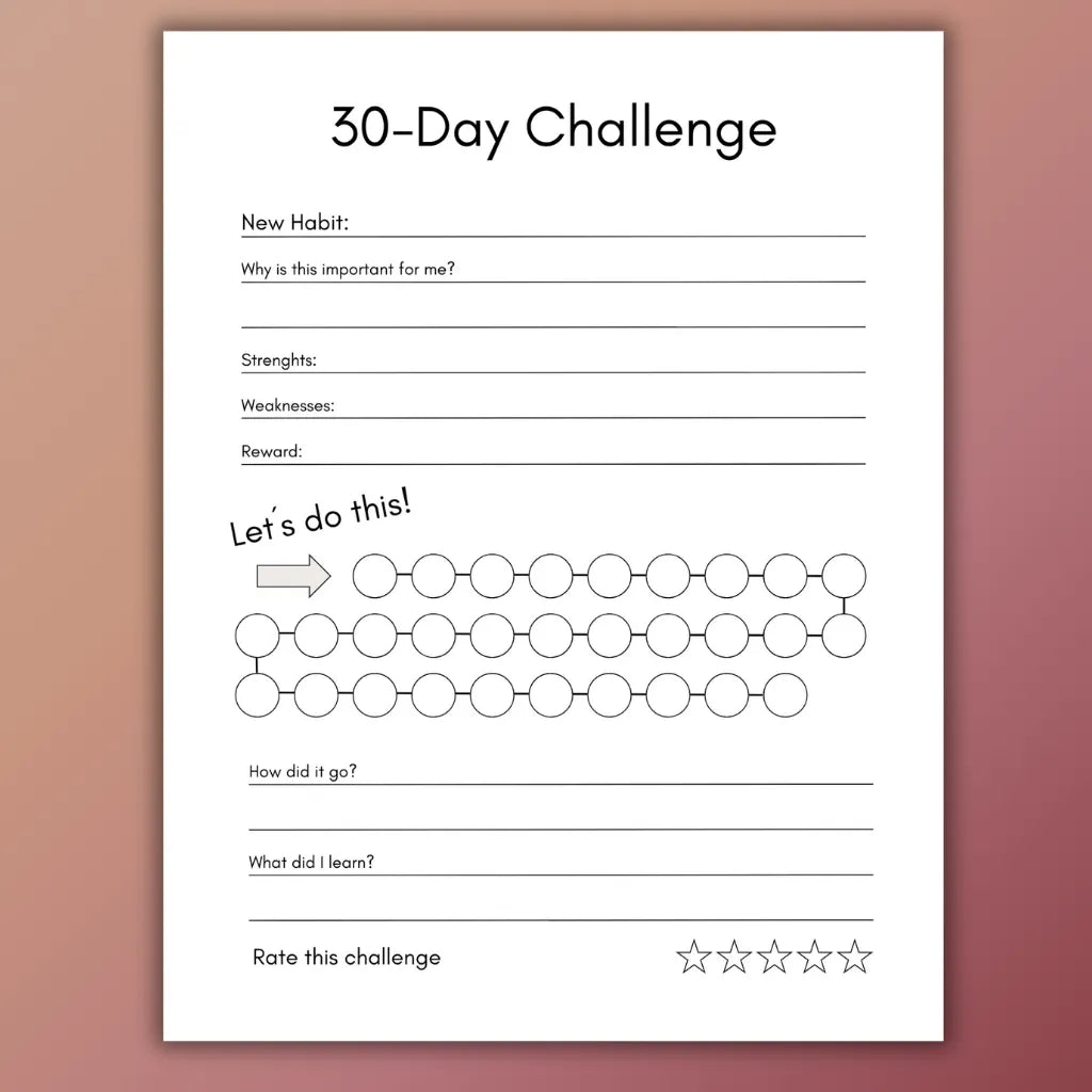 30-Day Challenge & Gratitude Journal Canva