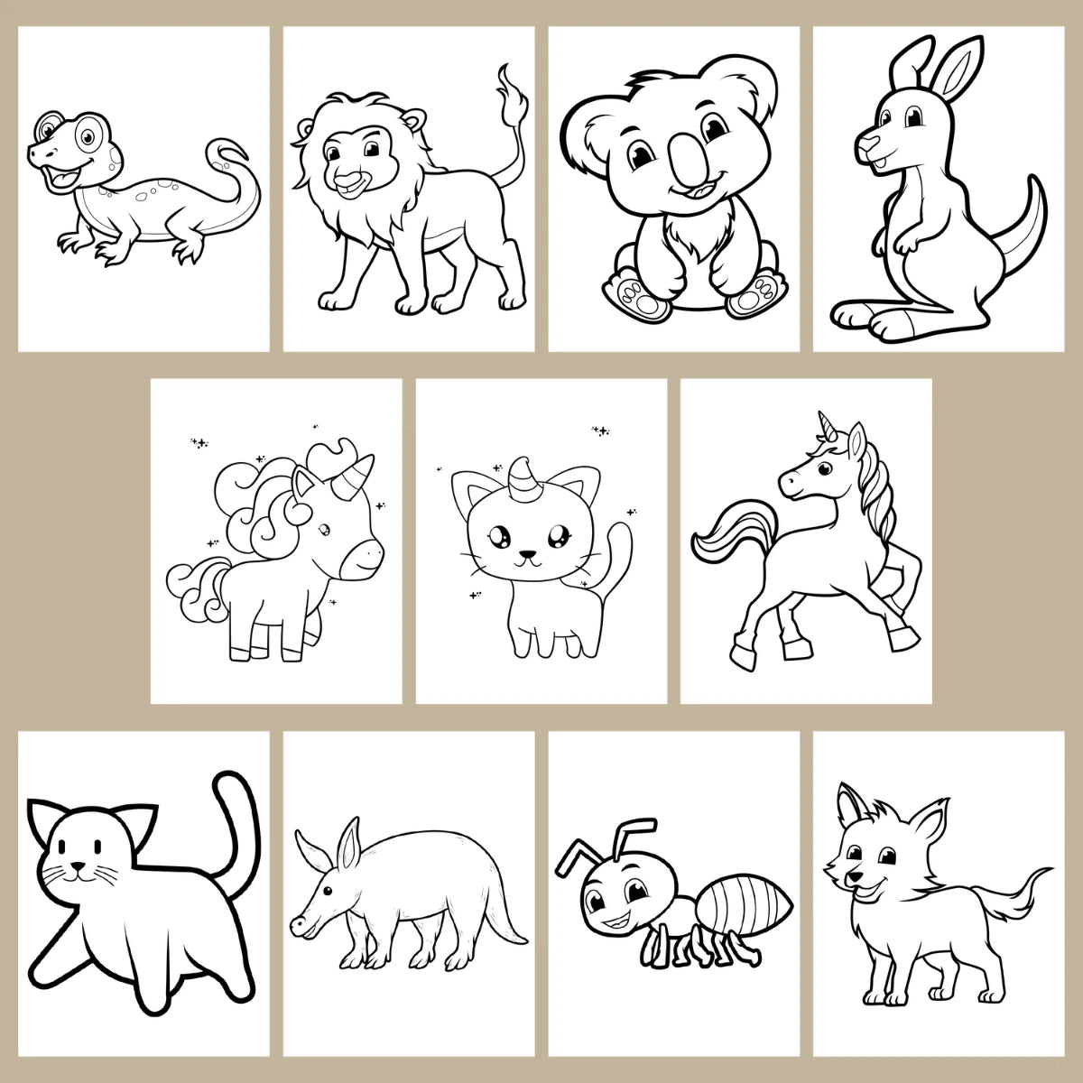 70 Cute Animal Coloring Pages for Kids