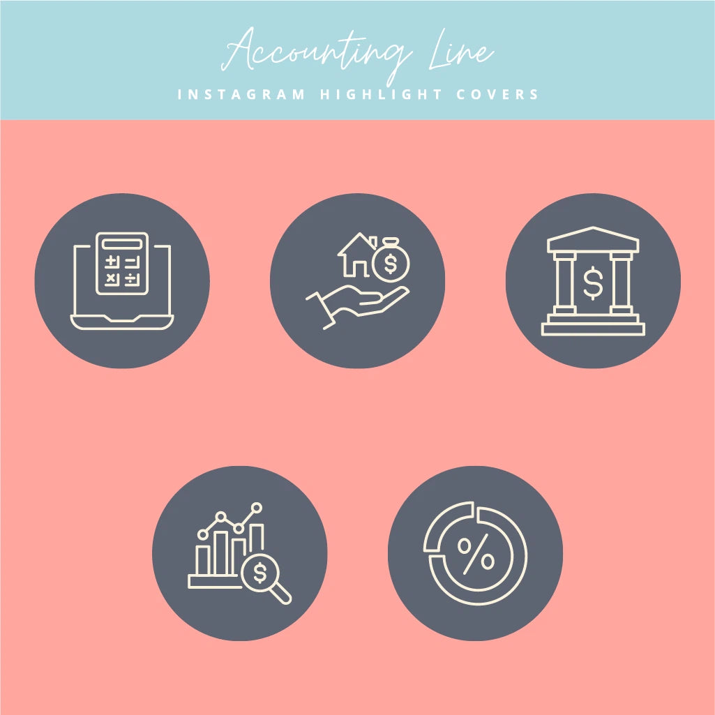 Accounting Line Art Instagram Story Icons