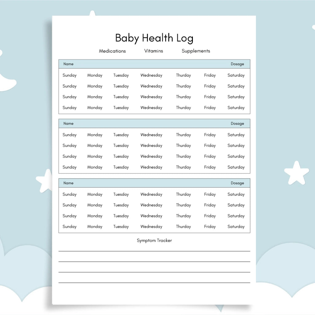 Baby Health & Diaper Log Template