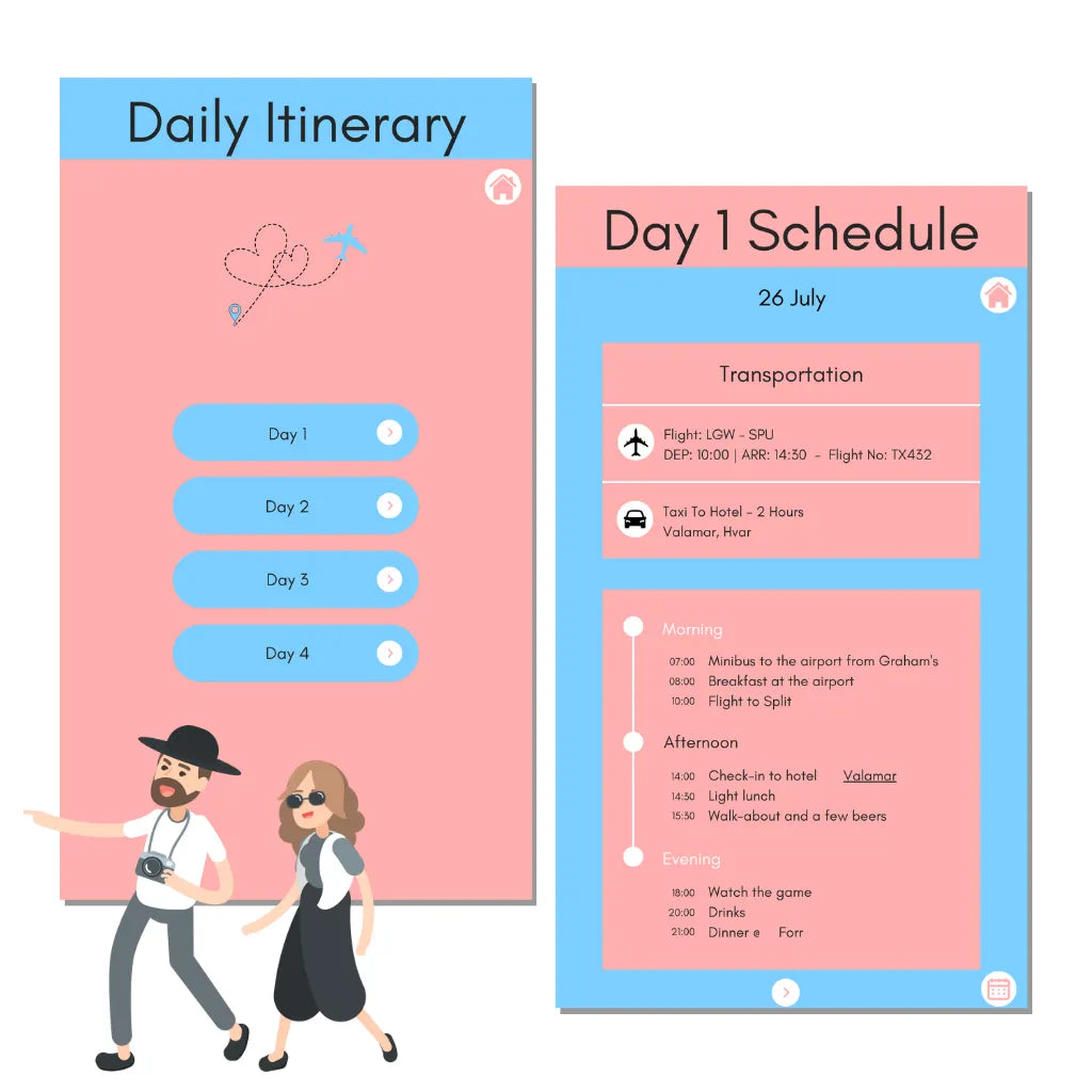 Bachelor Party Itinerary Template