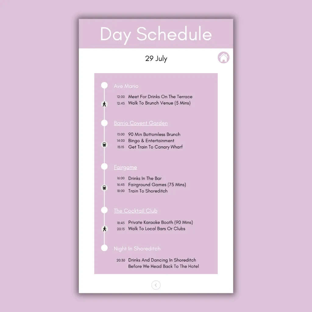 Bachelorette Party Itinerary Template