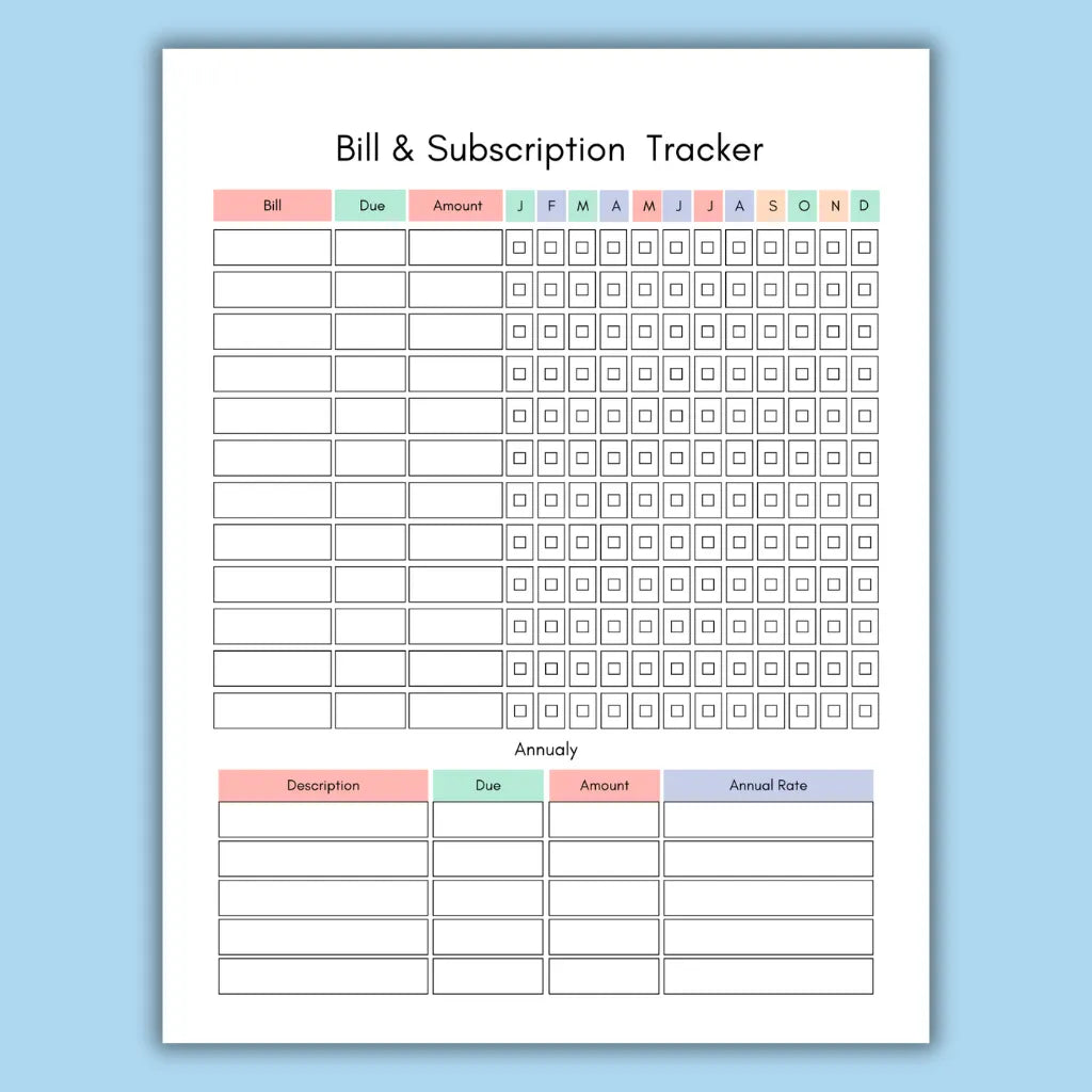 Bill Payment & Subscription Tracker