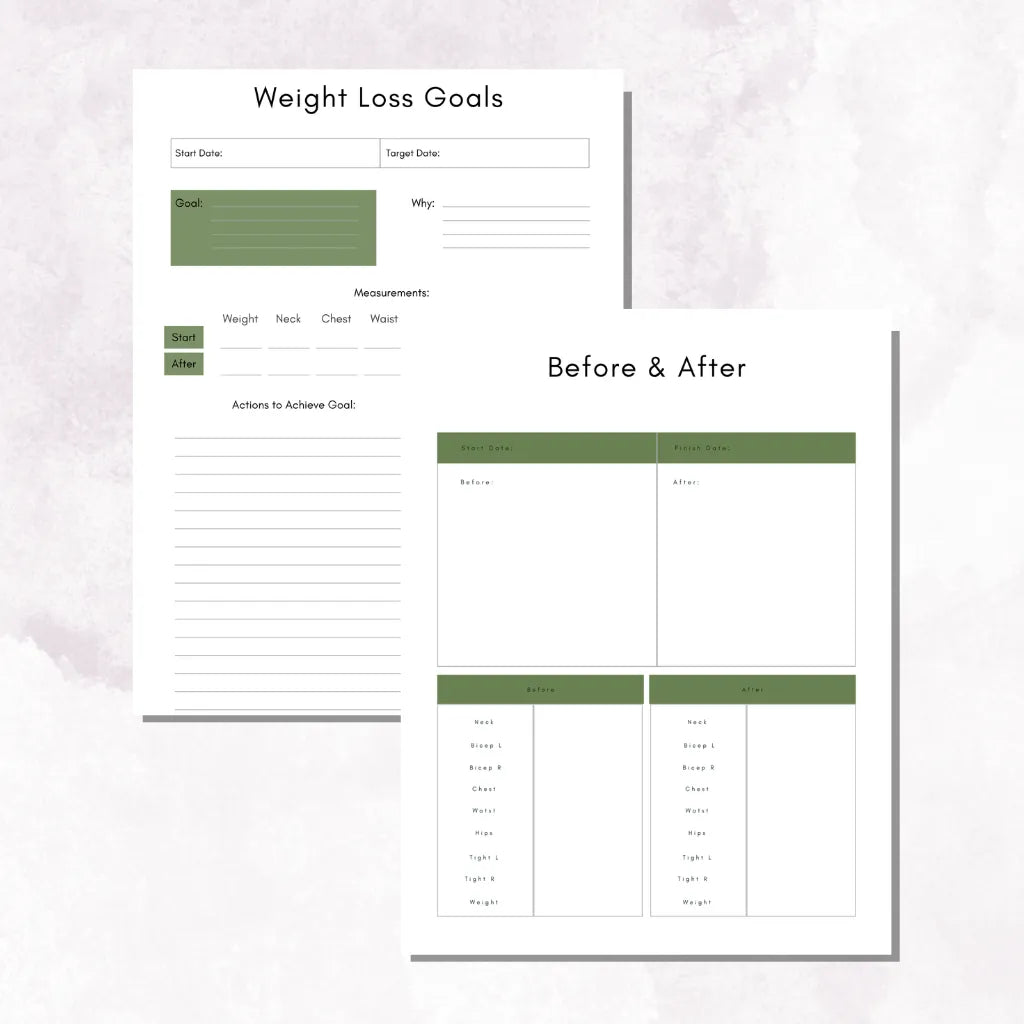 Body Progress & Fitness Log Canva