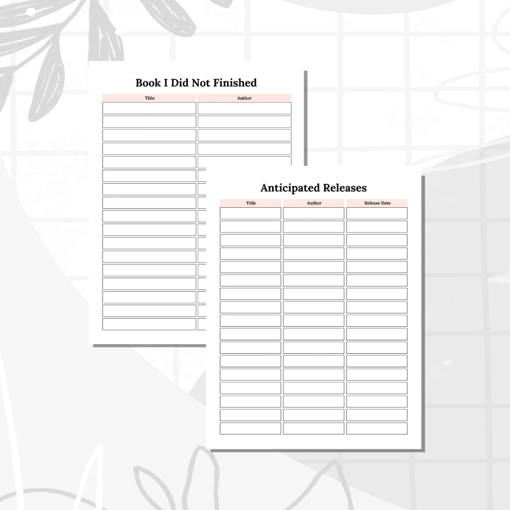 Book Tracker Canva Journal