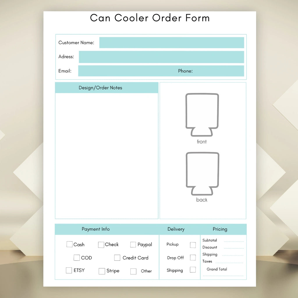 Business Order Form Printable Pack