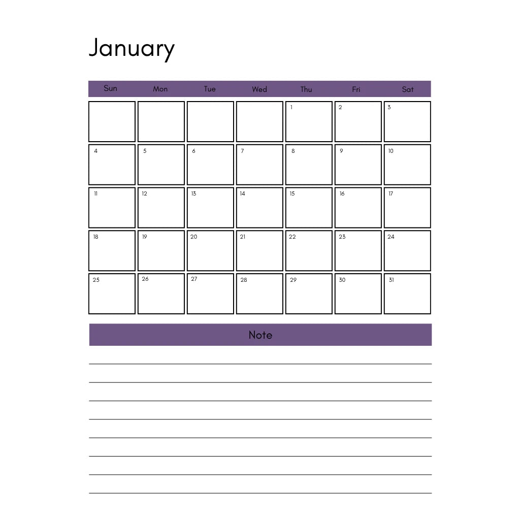 Canva Business Calendar Template 2026