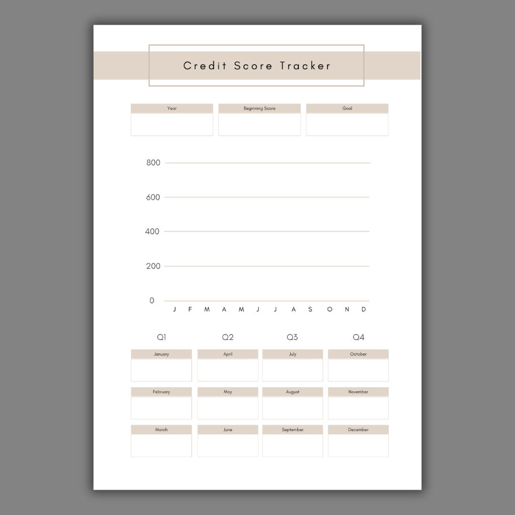 Canva Credit Tracker Planner