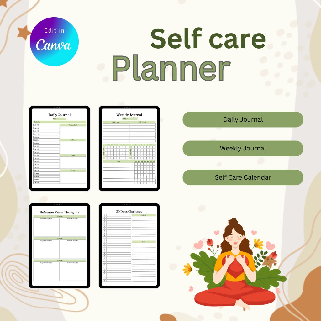 Canva Self Care Journal Template