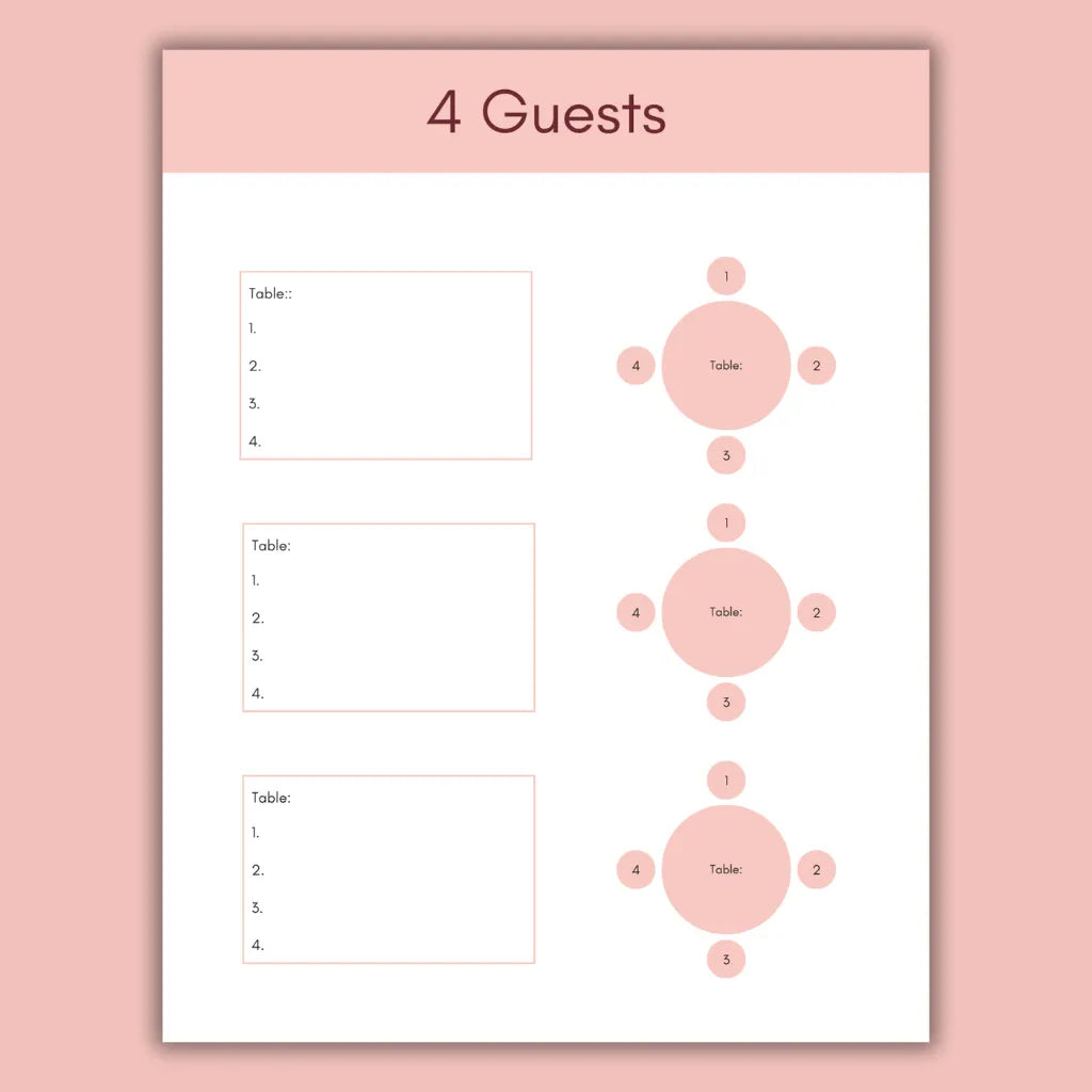 Canva Wedding Table Chart Template