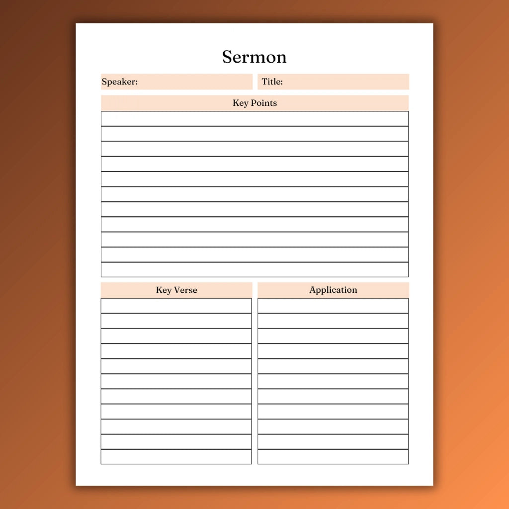 Christian Devotional Planner Printable