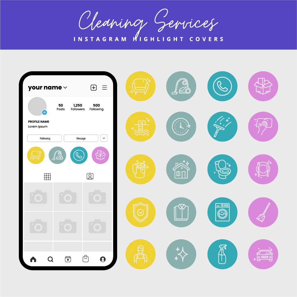 Cleaning Services Instagram Highlight Covers