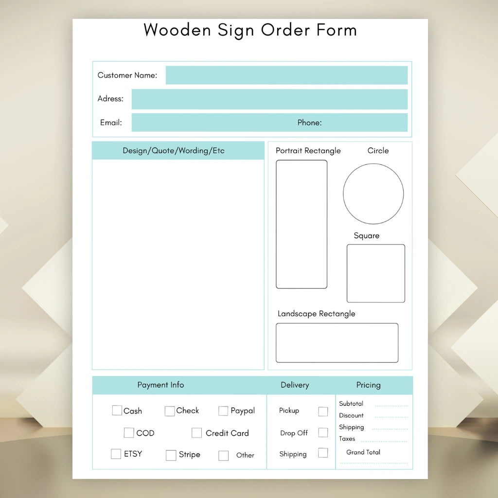Craft Fair Order Form Templates