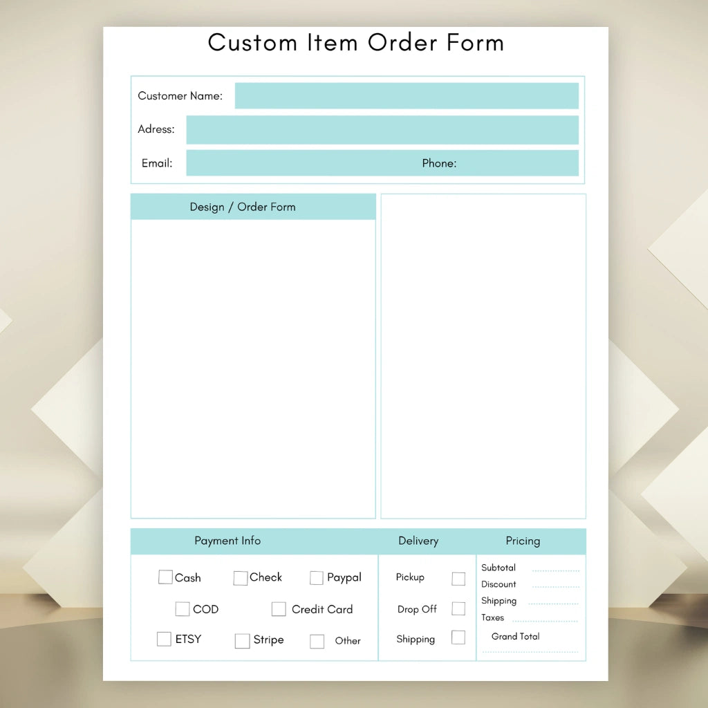 Custom Item Request Forms