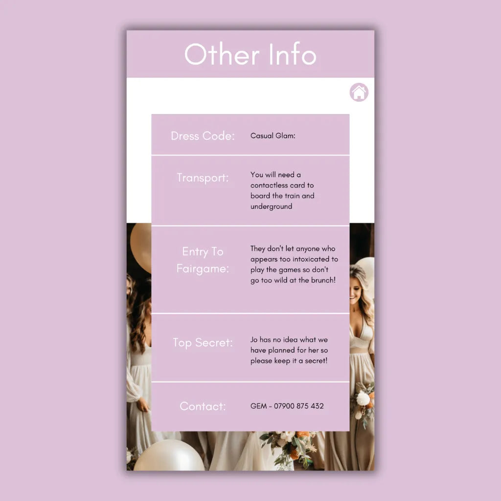 Customizable Party Itinerary Printable