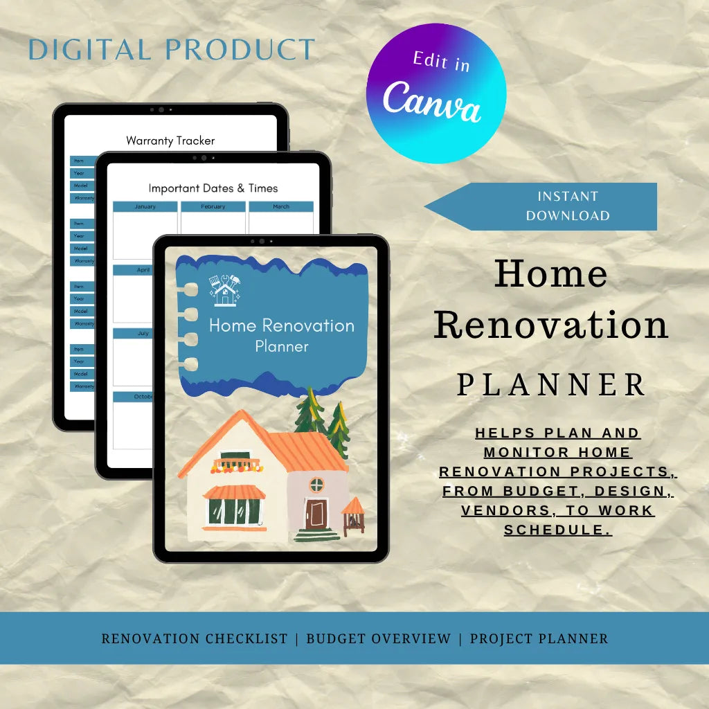 DIY Renovation Organizer Canva Template