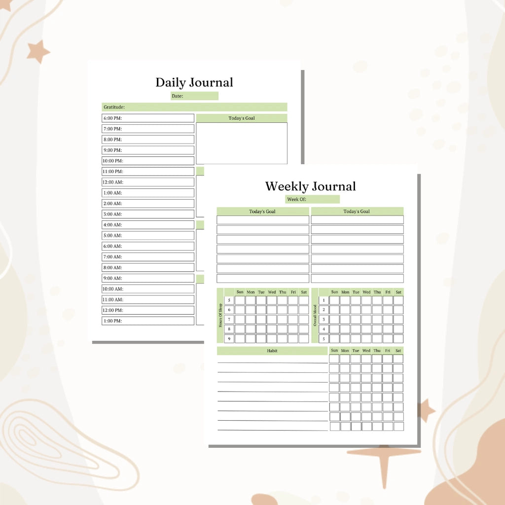 Daily and Weekly Self Care Planner