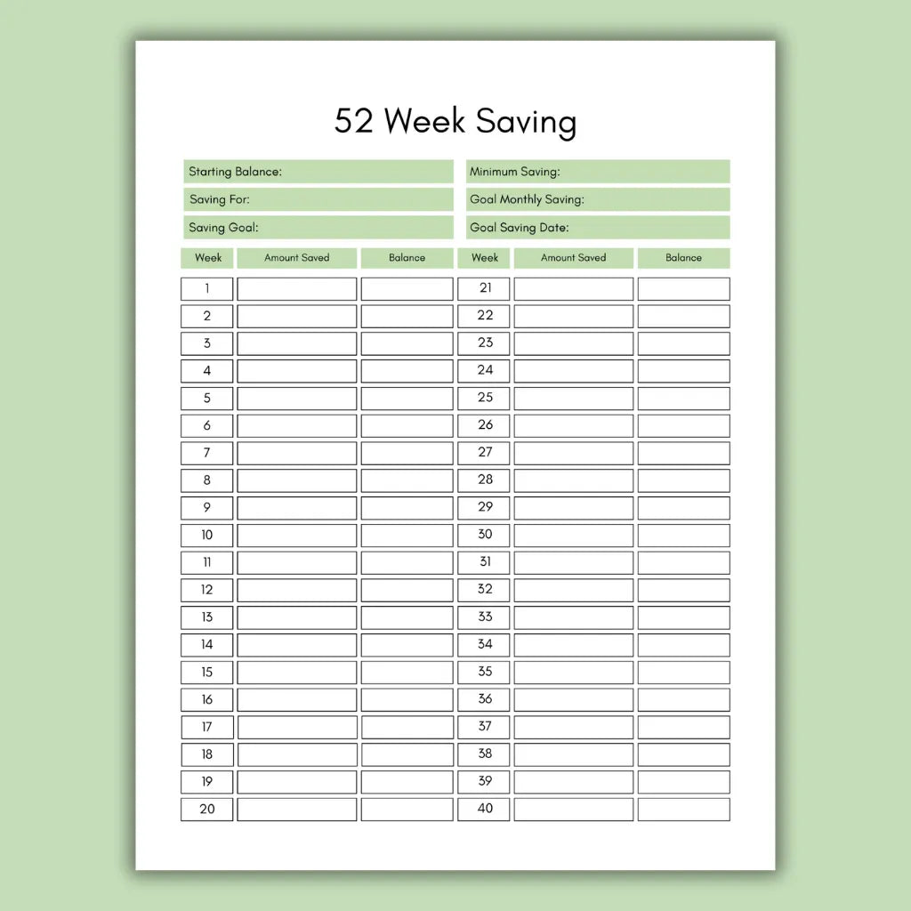 Debt and Savings Planner Printable