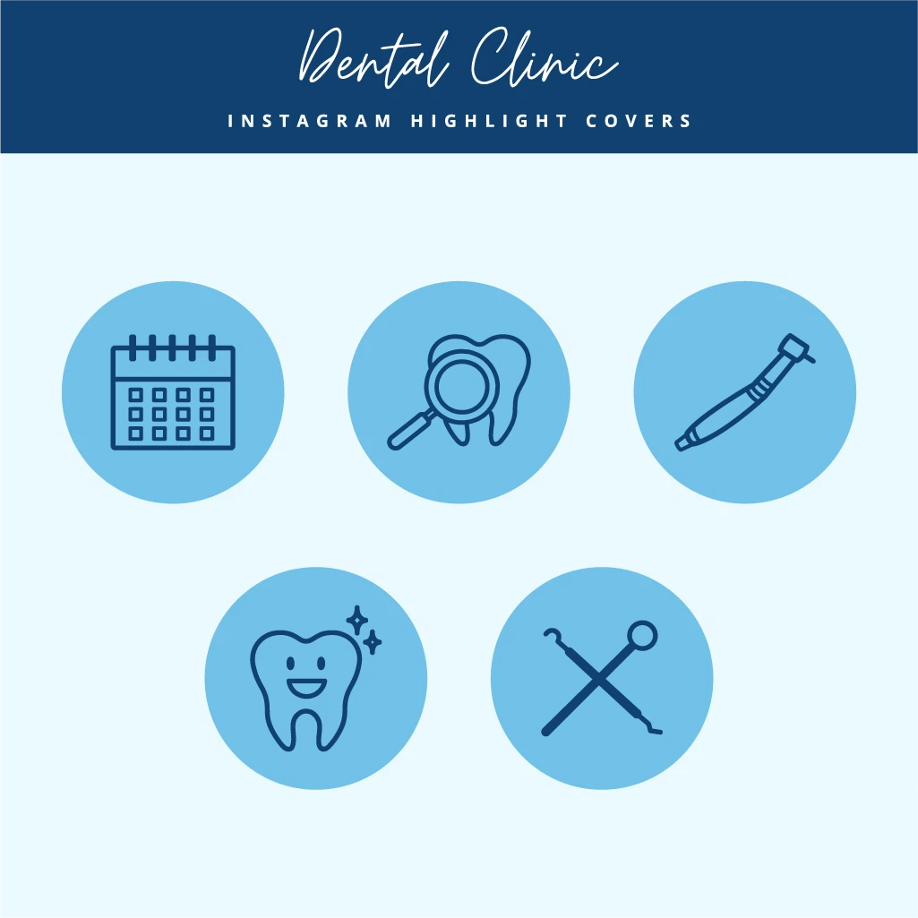 Dental Clinic Instagram Highlight Covers – Editable Canva Icons