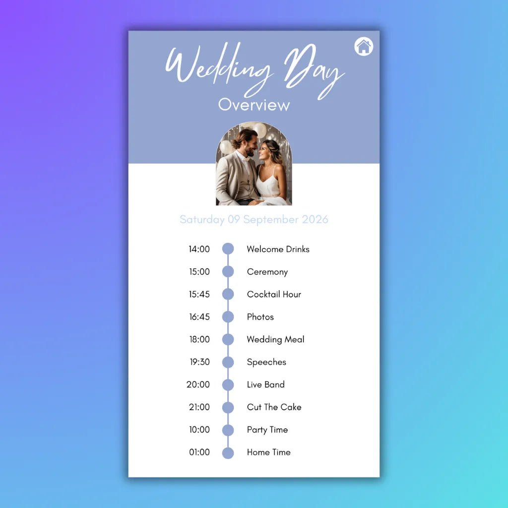 Digital Wedding Day Timeline for Guests