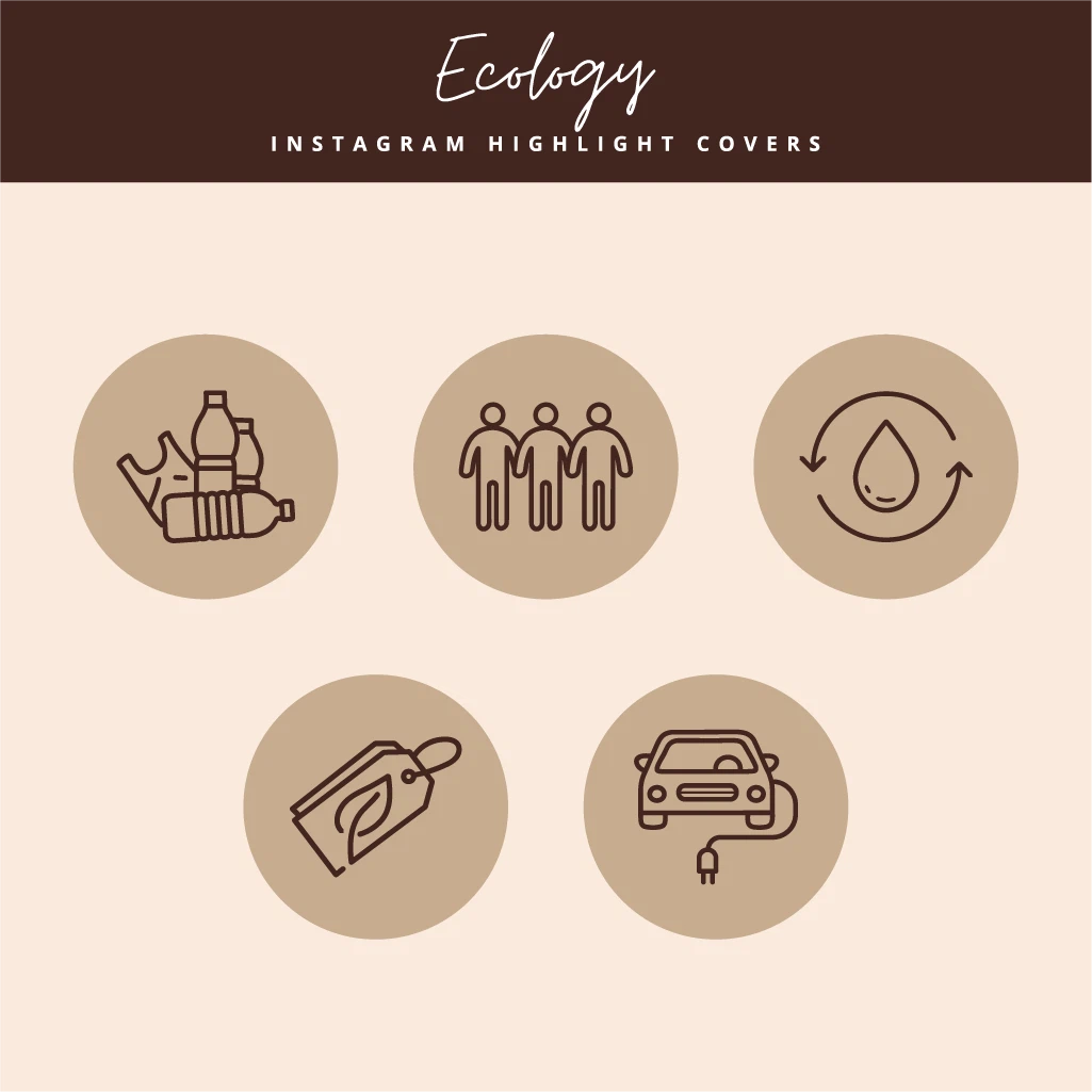 Ecology Instagram Highlight Covers – Editable Canva Icons