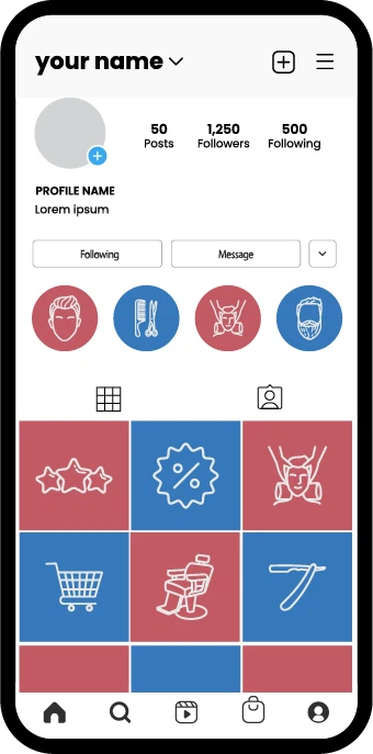 Barbershop Instagram Highlight Covers Editable Canva Icons