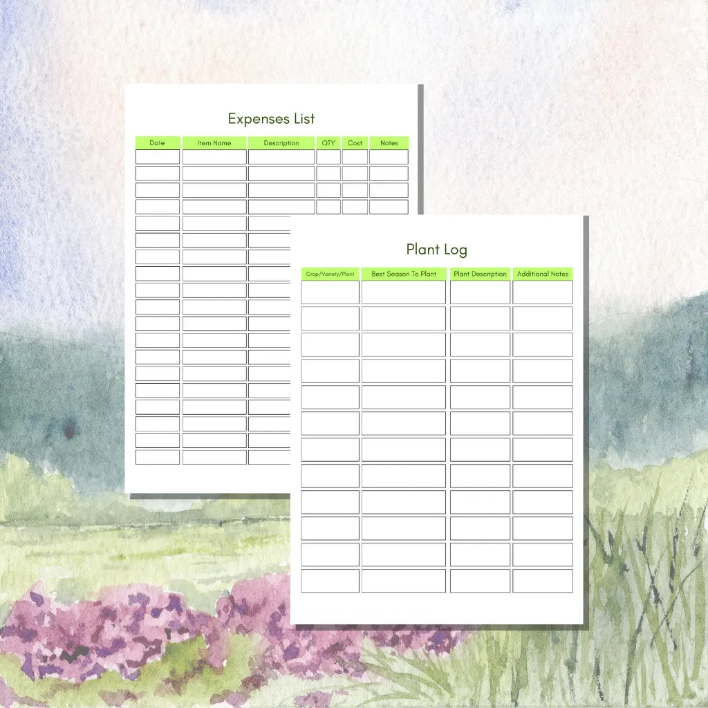 Editable Garden Log Book
