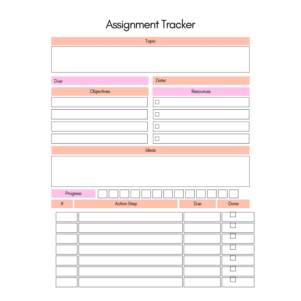 Editable Habit Tracker Template