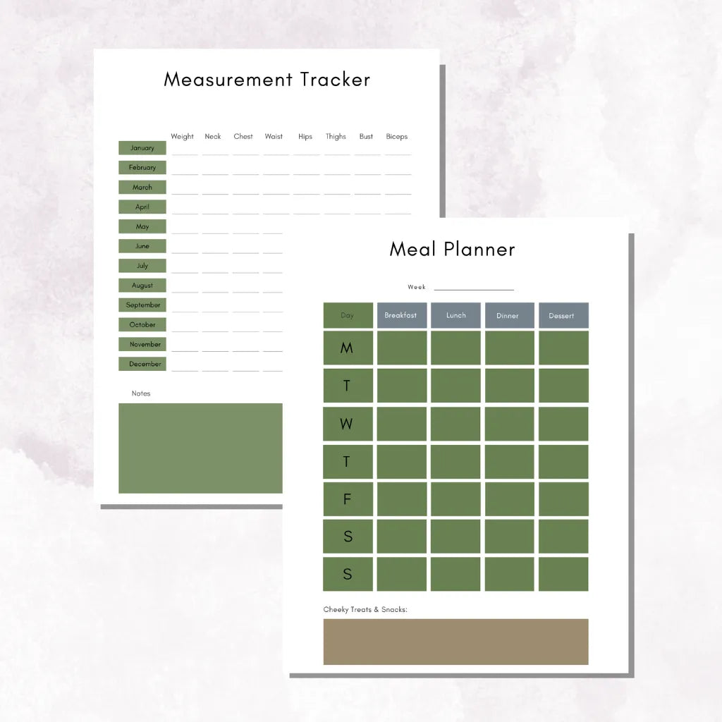 Editable Meal & Workout Planner