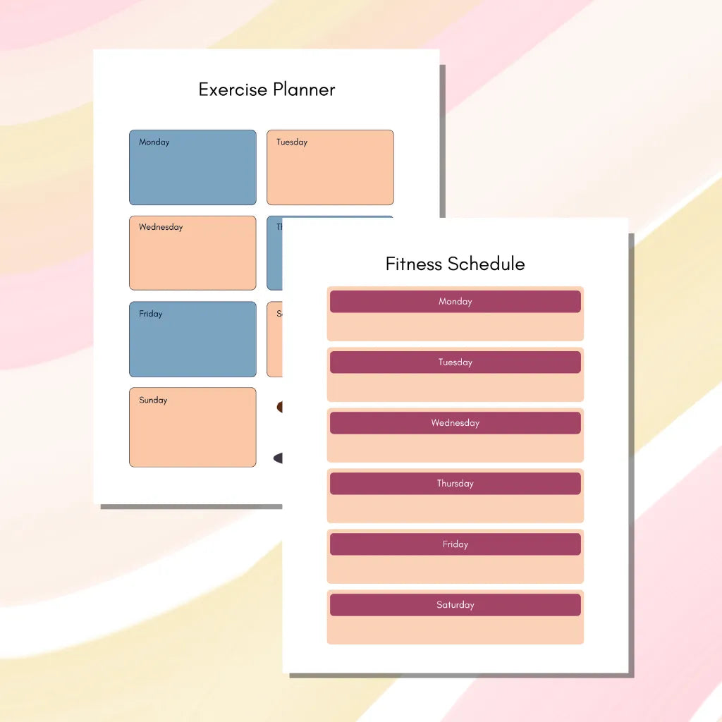 Exercise & Meal Planner Canva