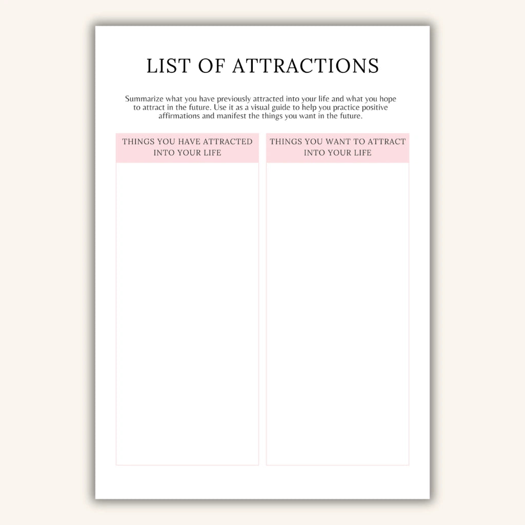 Goal Setting & Positive Affirmation Planner