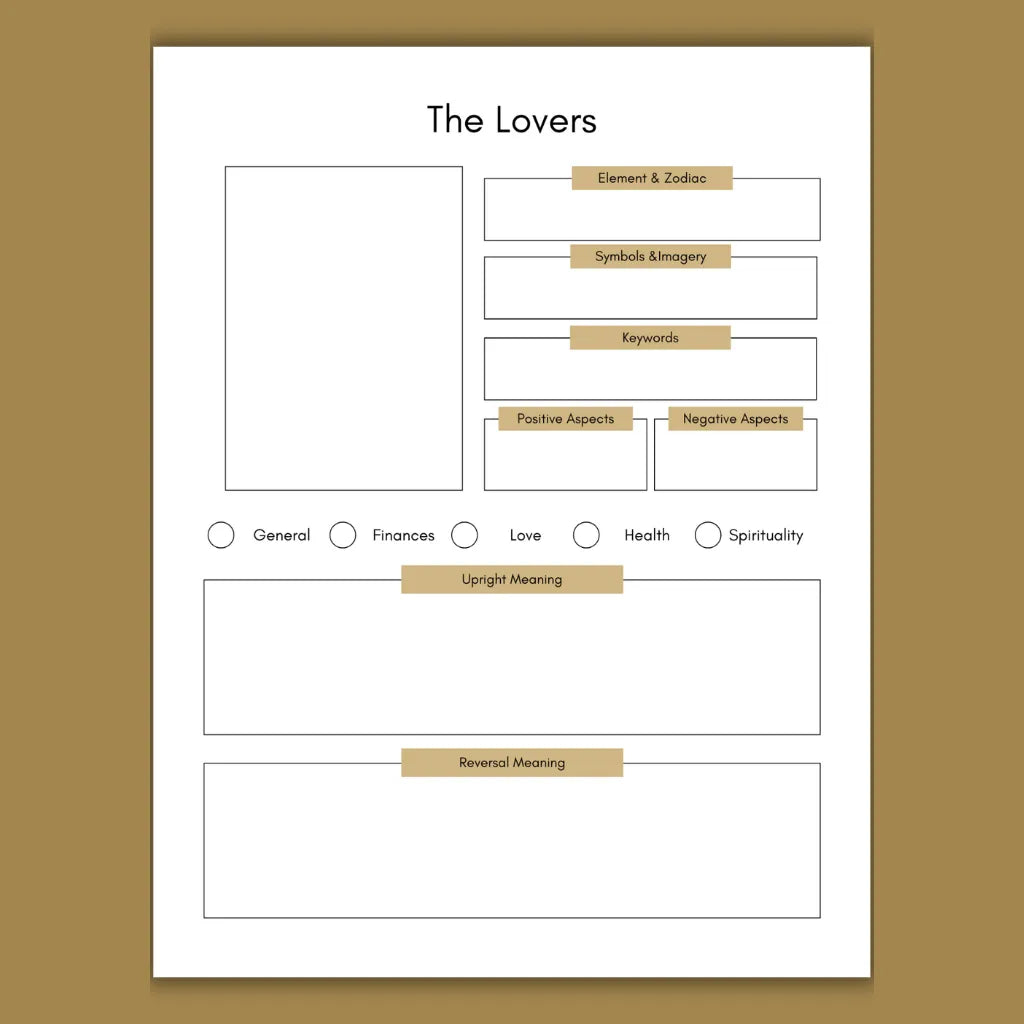 Guided Tarot Journal Template