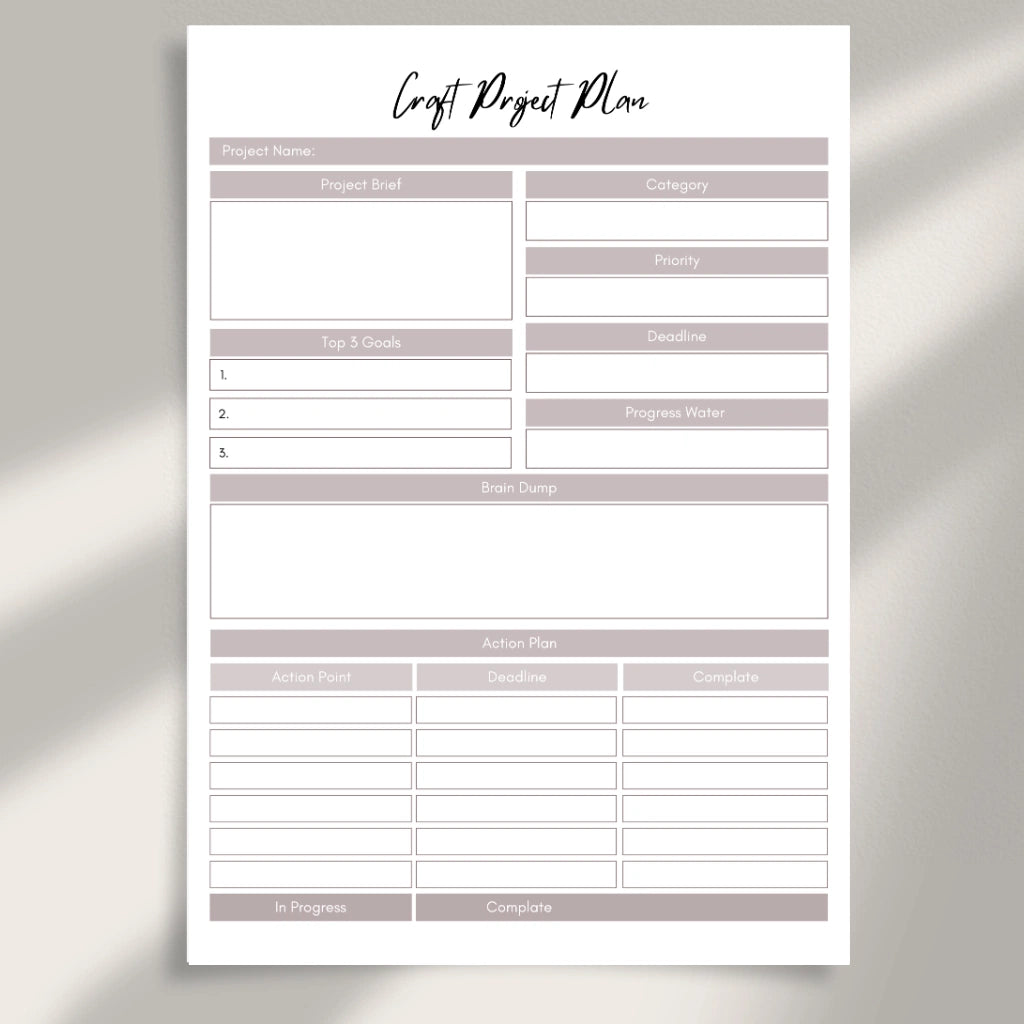 Handmade Business Project Planner