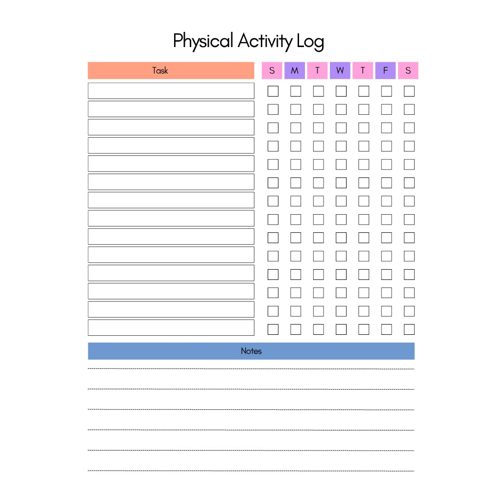 Home Chore and Fitness Planner