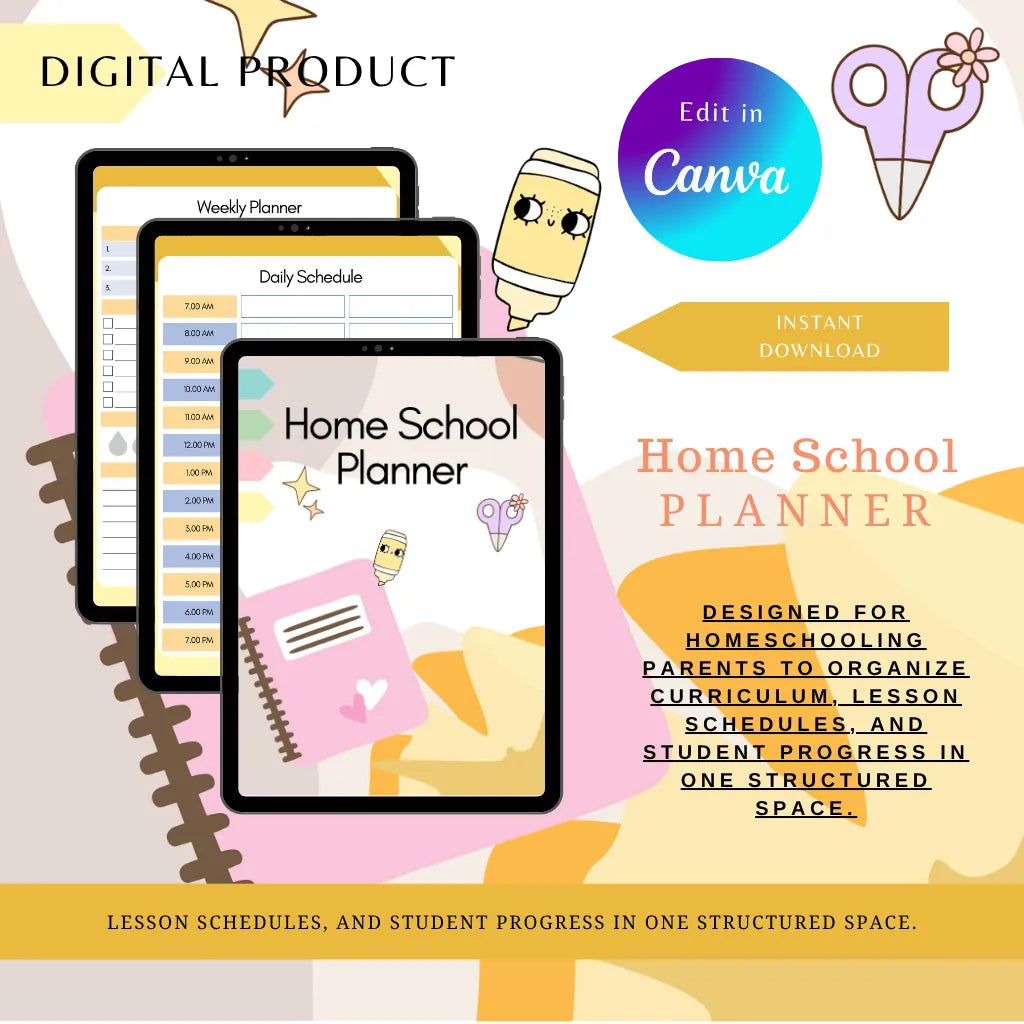 Homeschool Lesson Planner Canva