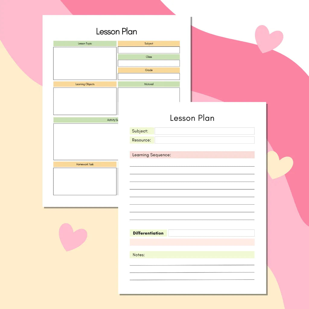 Homeschool Lesson Planner Template