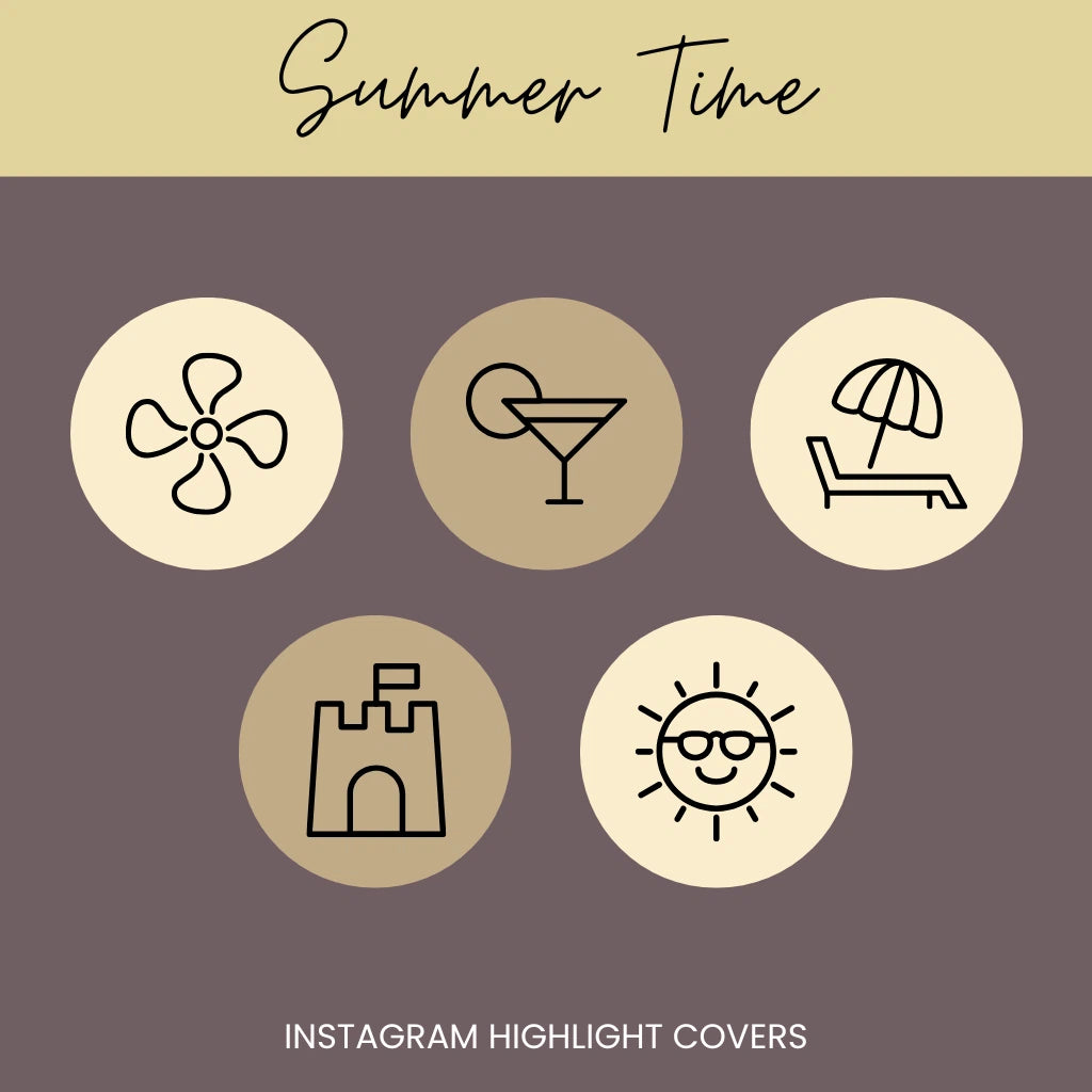 Instagram Highlight Icons for Summer Brands