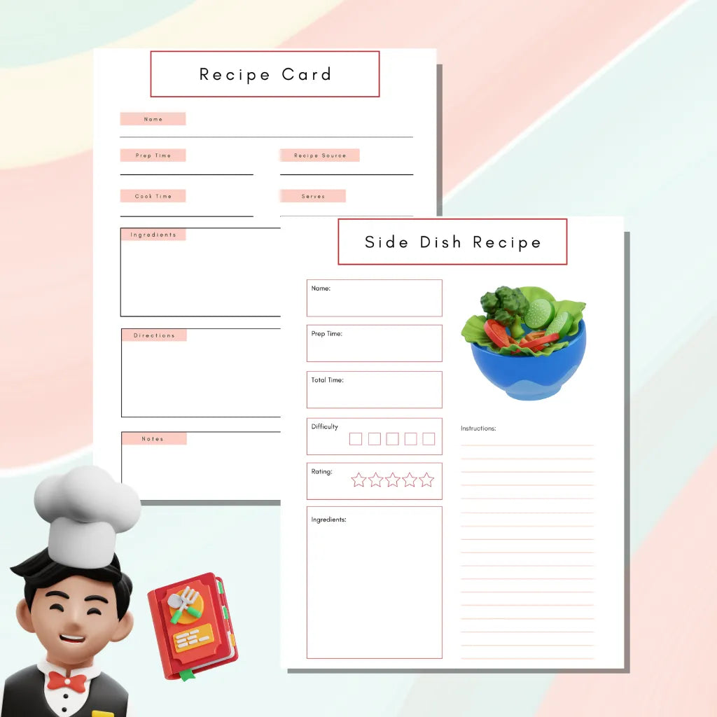 Kitchen Recipe Organizer Printable