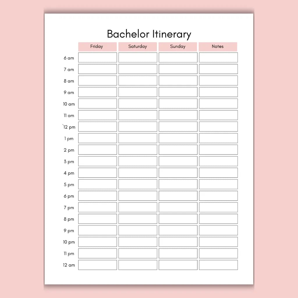 Party Budget & Itinerary Planner Canva