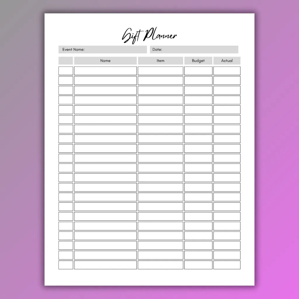 Party Planner Digital Organizer
