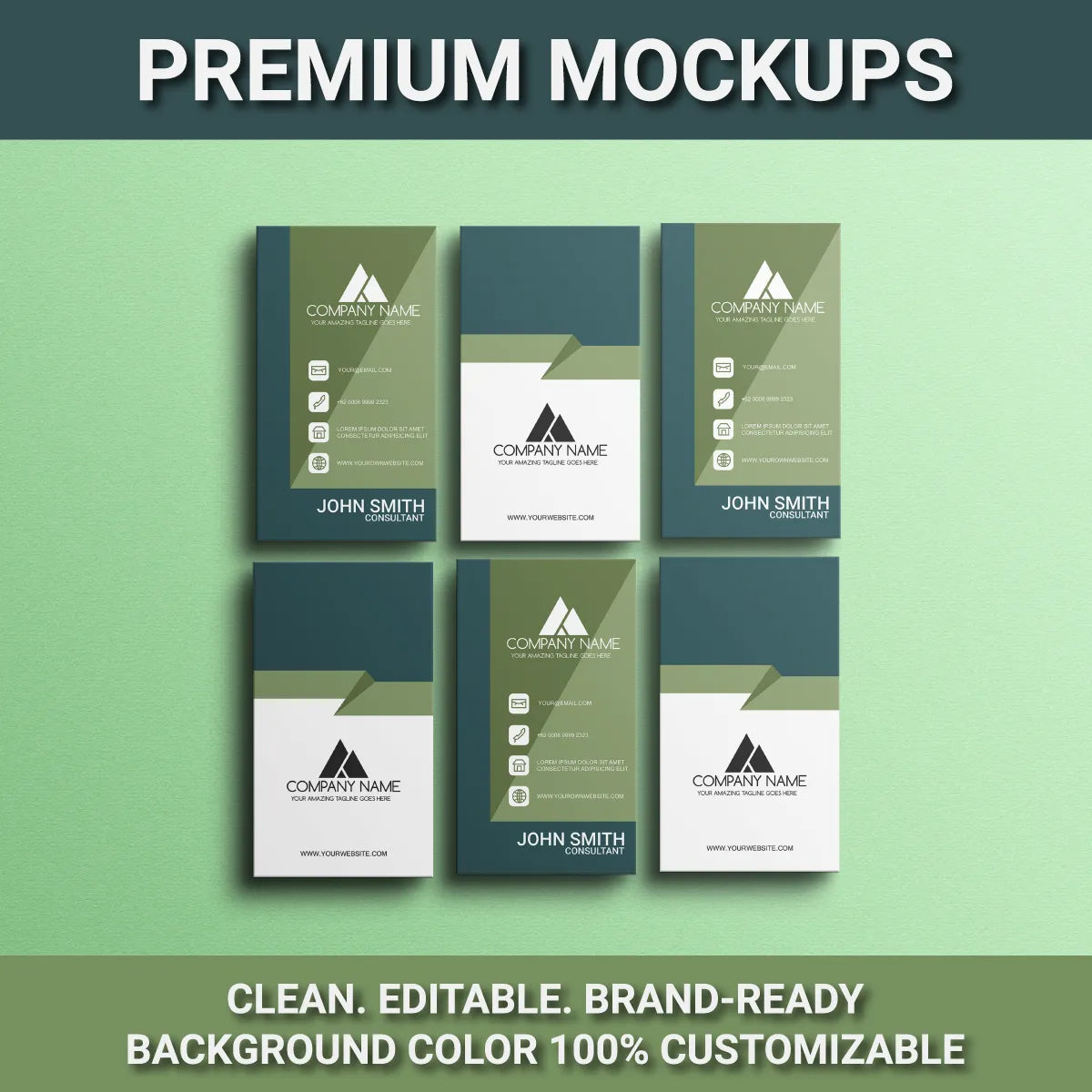 Portrait Vertical Business Card Mockup