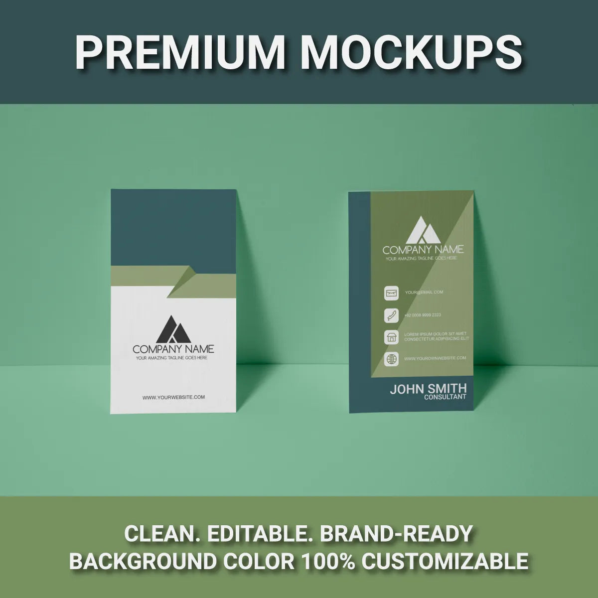 Portrait Vertical Business Card Mockup