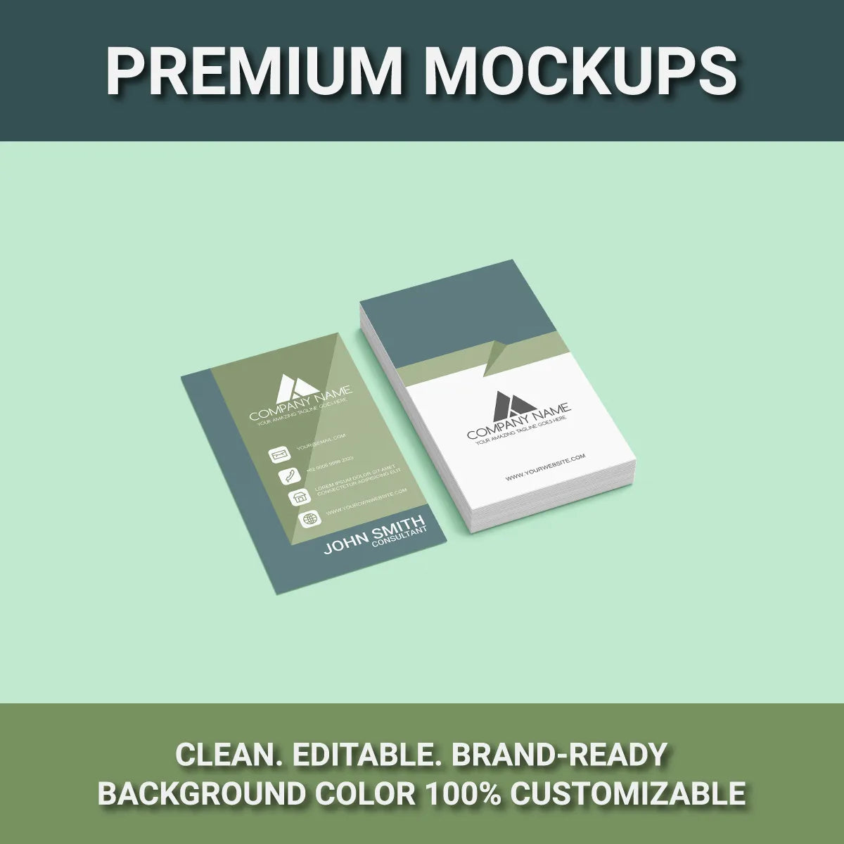 Portrait Vertical Business Card Mockup