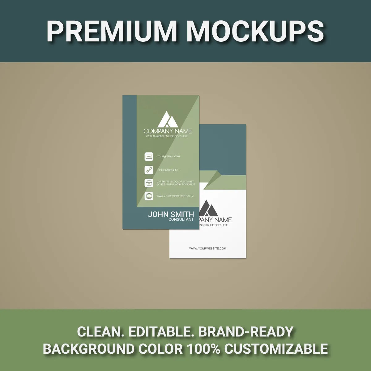 Portrait Vertical Business Card Mockup